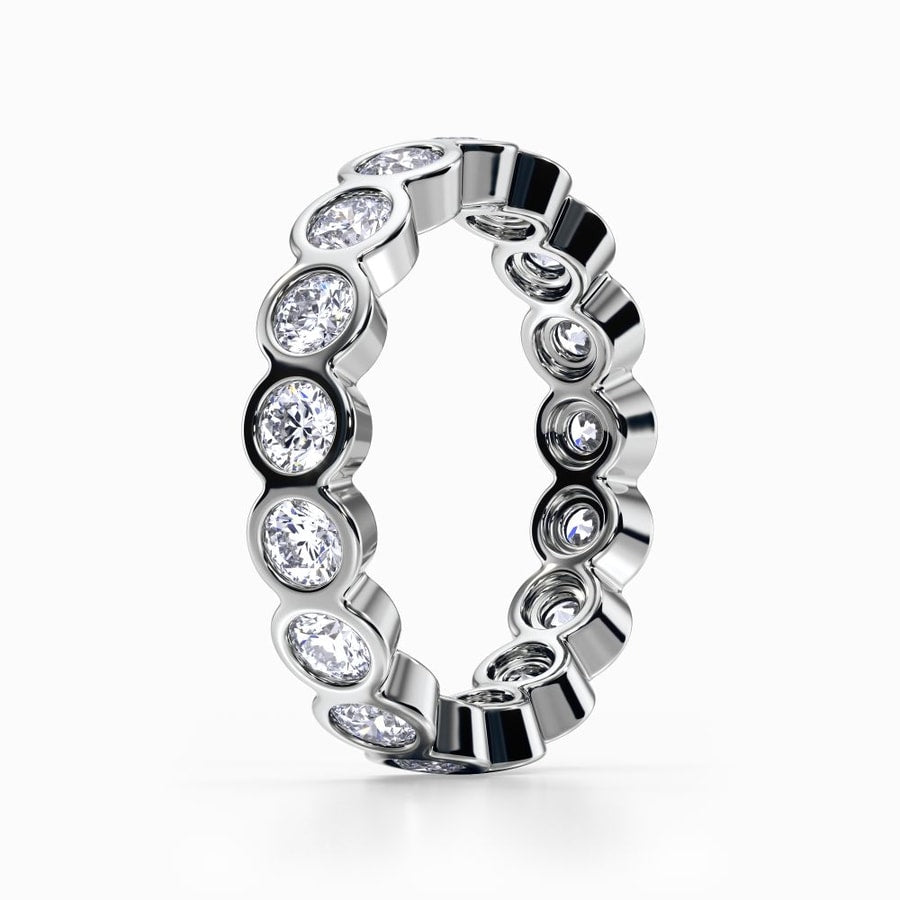 Bezel Set Diamond Eternity Ring in White Gold (1.98 Carat)