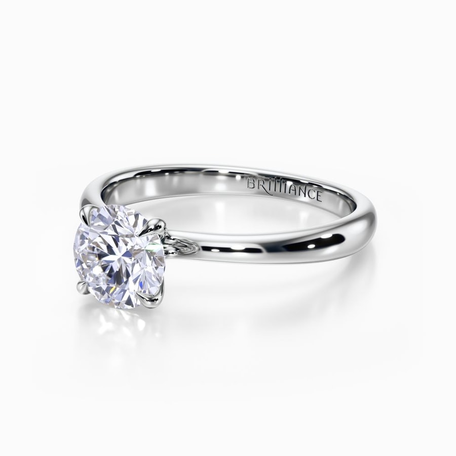 Blooming Solitaire Engagement Ring in White Gold