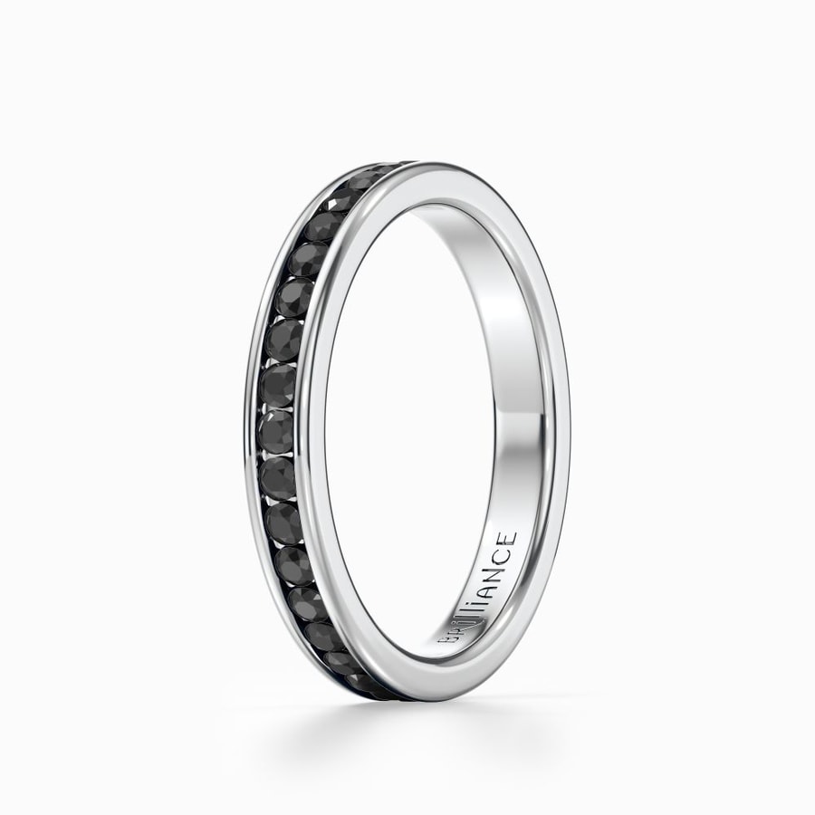 Channel Set Black Diamond Eternity Ring In Platinum