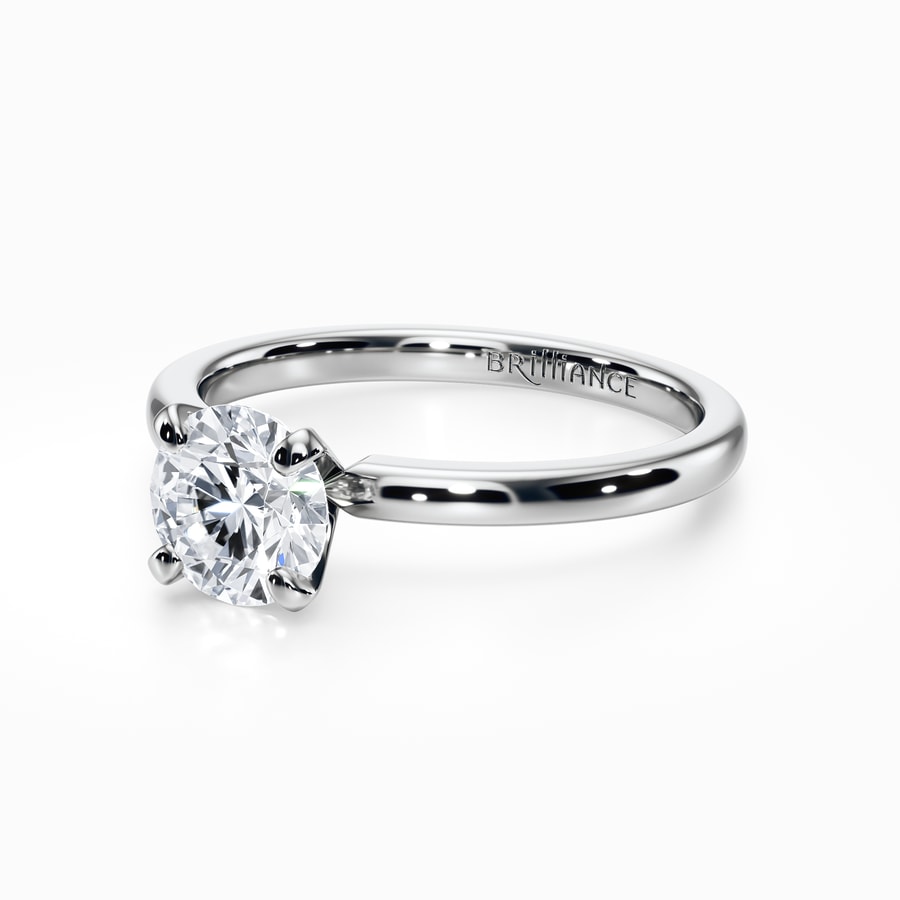 Comfort-Fit Solitaire Engagement Ring in White Gold (2 mm)