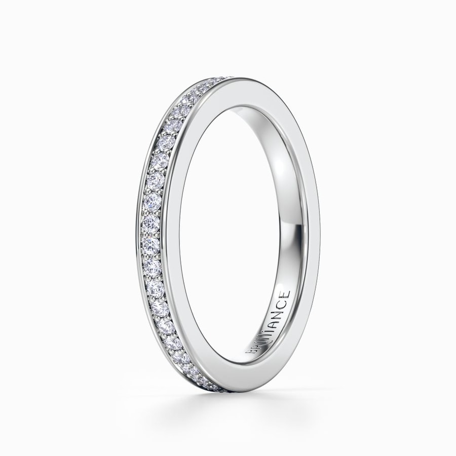 Pave Diamond Eternity Ring In White Gold (0.48 Carat)