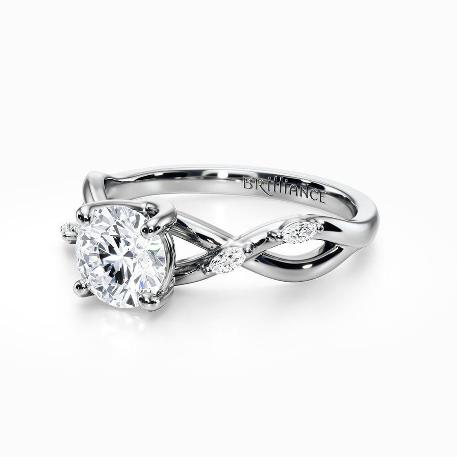 Florida Ivy Diamond Engagement Ring in White Gold