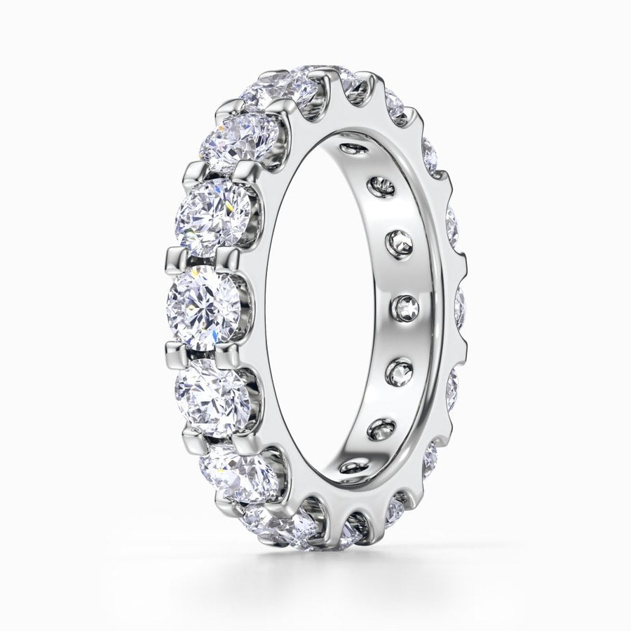 Scallop Diamond Eternity Ring In Platinum (3.98 Carat)