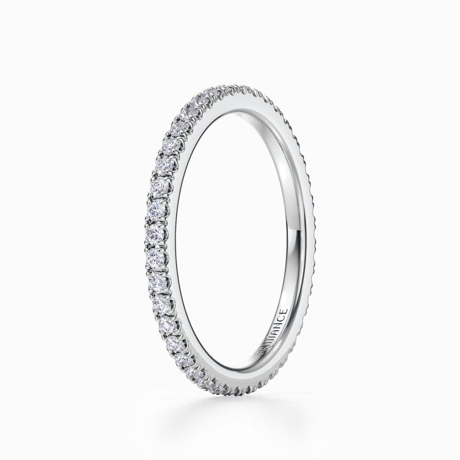 Petite Pave Eternity Ring in Platinum (0.52 Carat)