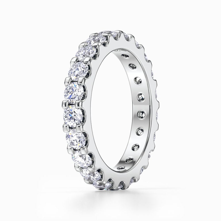 Scalloped Diamond Eternity Ring In White Gold (1.98 Carat)