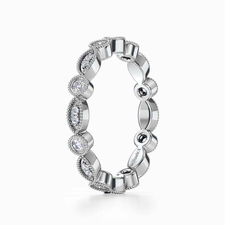 Vintage Edwardian Diamond Eternity Band In White Gold