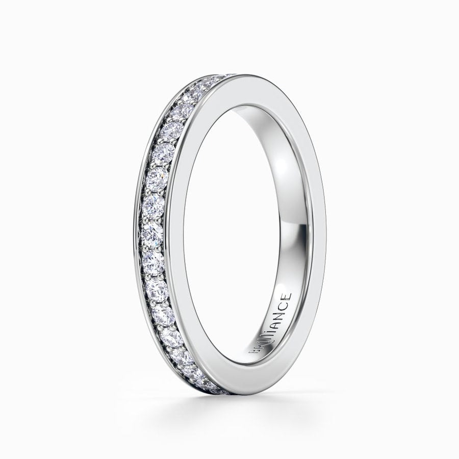 Pave Diamond Eternity Ring in Platinum (0.73 Carat)
