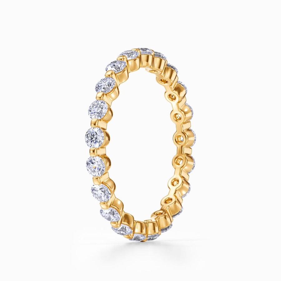 Floating Diamond Eternity Ring In Yellow Gold (0.98 Carat)