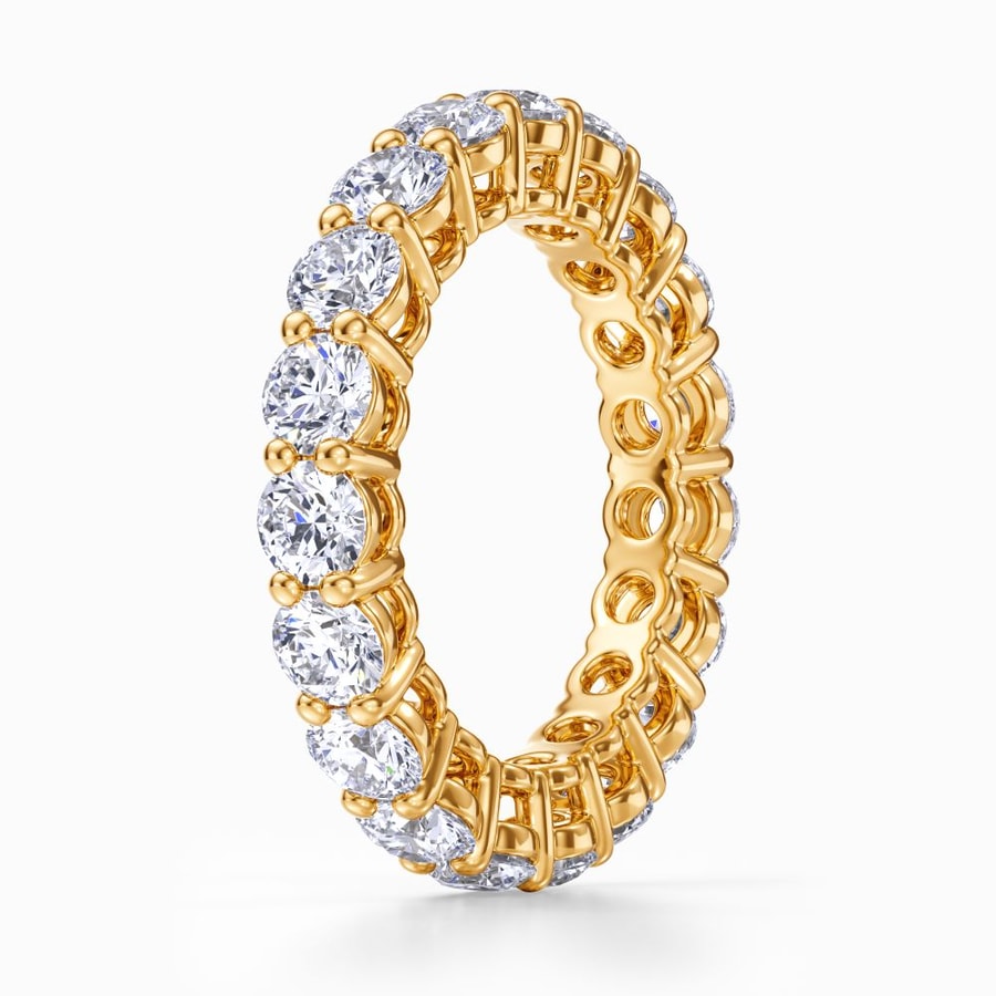 Round Diamond Eternity Ring in Yellow Gold (3.98 Carat)