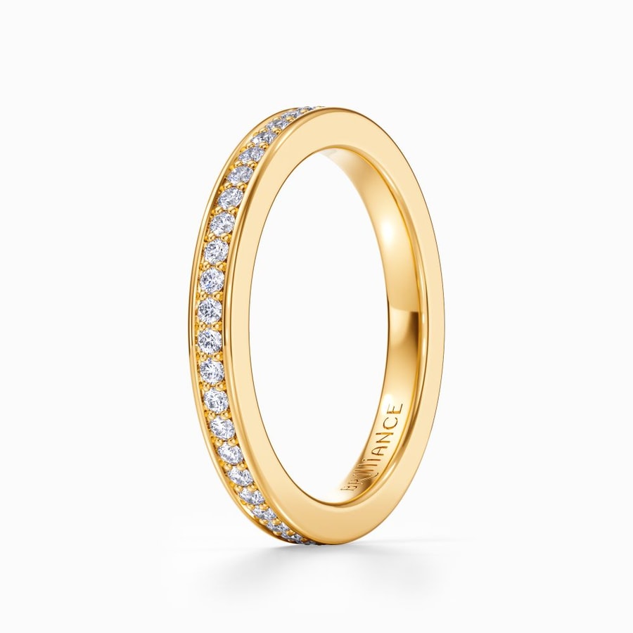 Pave Diamond Eternity Ring in Yellow Gold (0.48 Carat)
