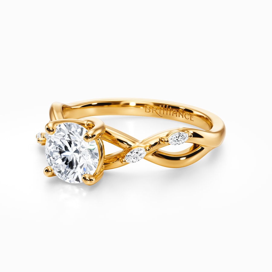 Florida Ivy Diamond Engagement Ring in Yellow Gold