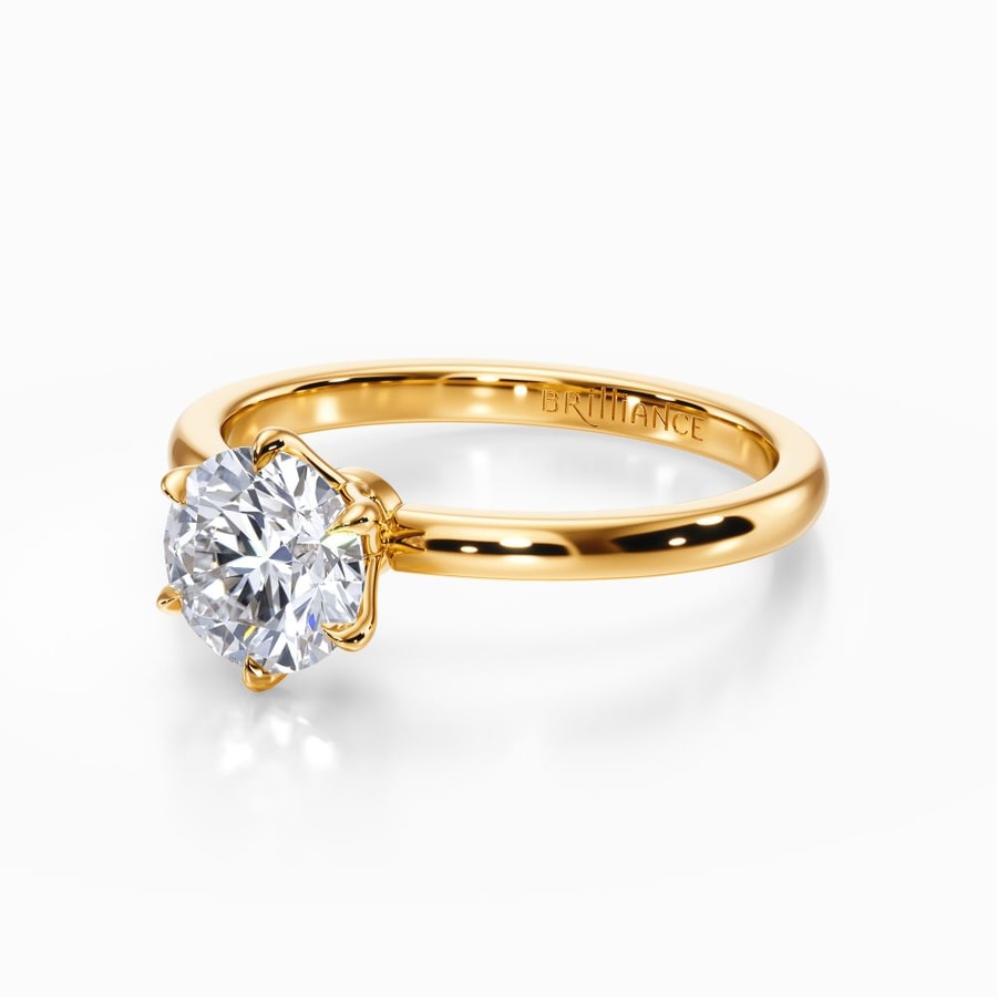 Royal Six-Prong Engagement Ring in Yellow Gold