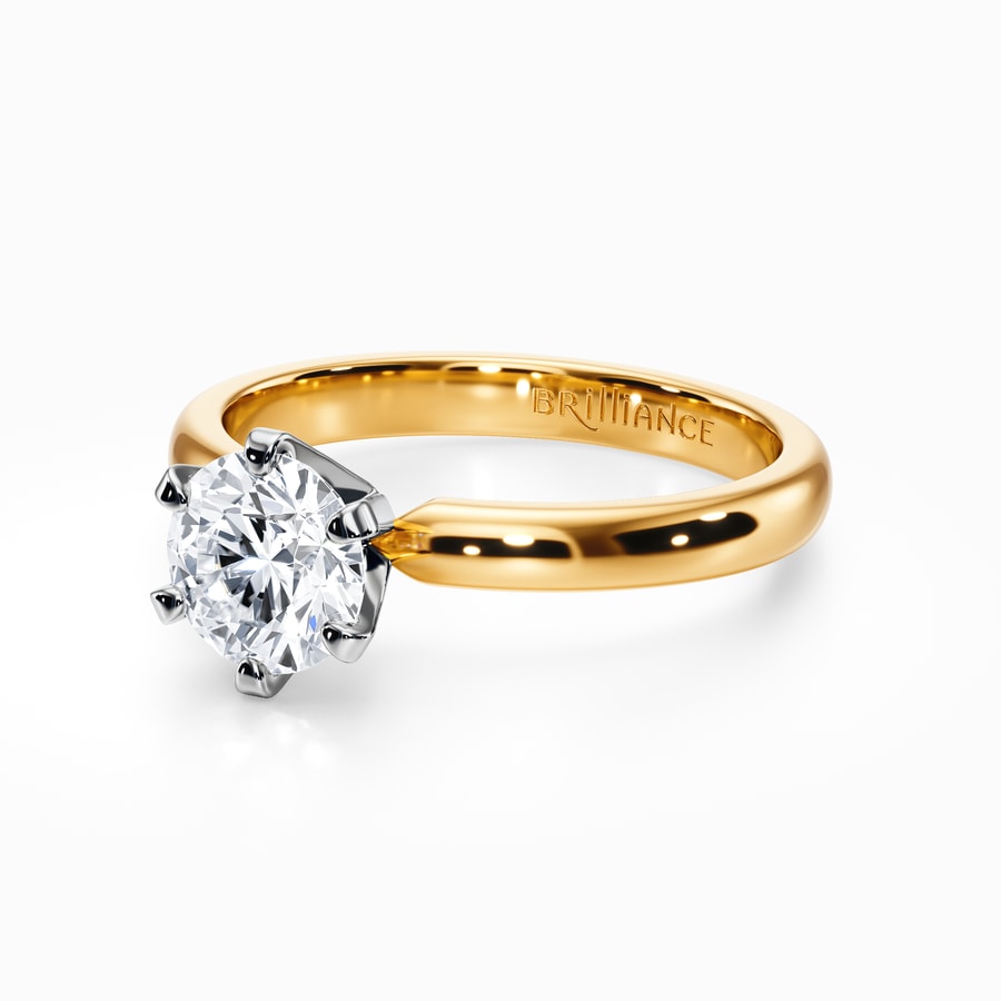 Six-Prong Solitaire Engagement Ring in Yellow Gold