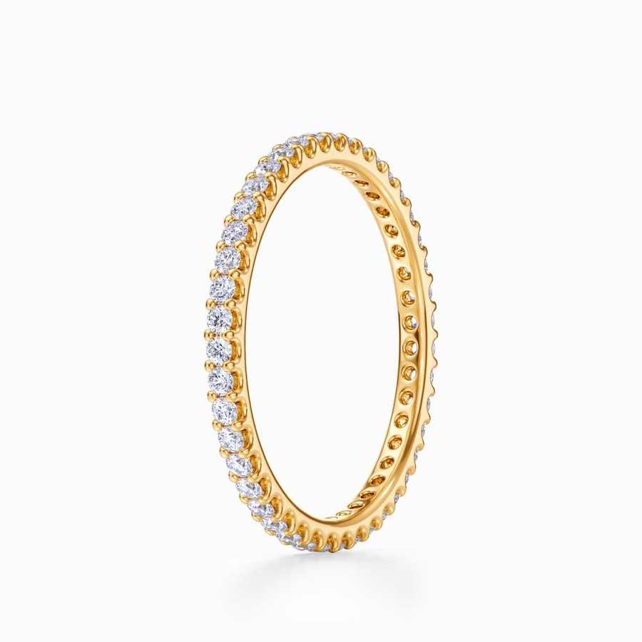 Scalloped Diamond Eternity Ring in Yellow Gold (0.42 Carat)