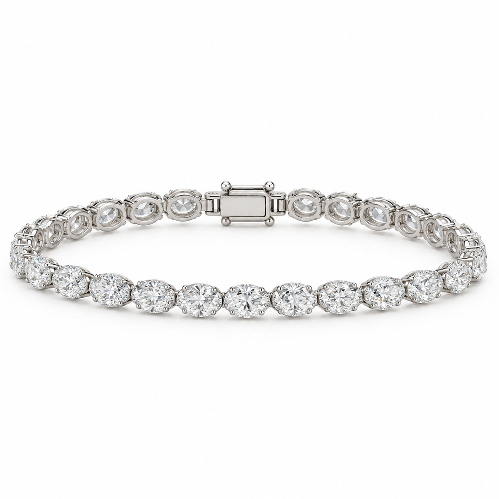 Oval Lab-Grown Diamond Tennis Bracelet – 9.43 ctw