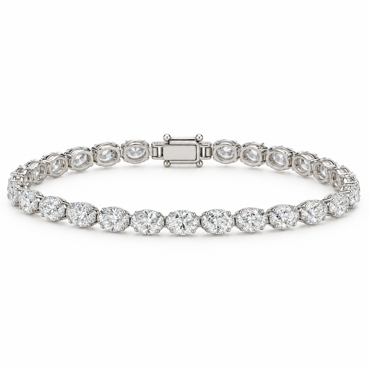 Oval Lab-Grown Diamond Tennis Bracelet – 9.43 ctw