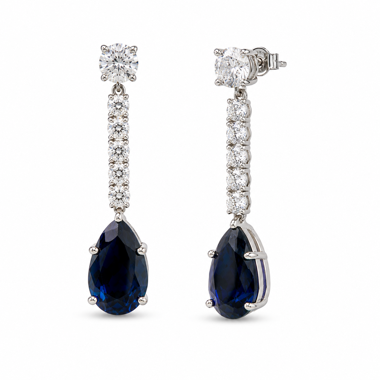 Sapphire & Diamond Drop Earrings