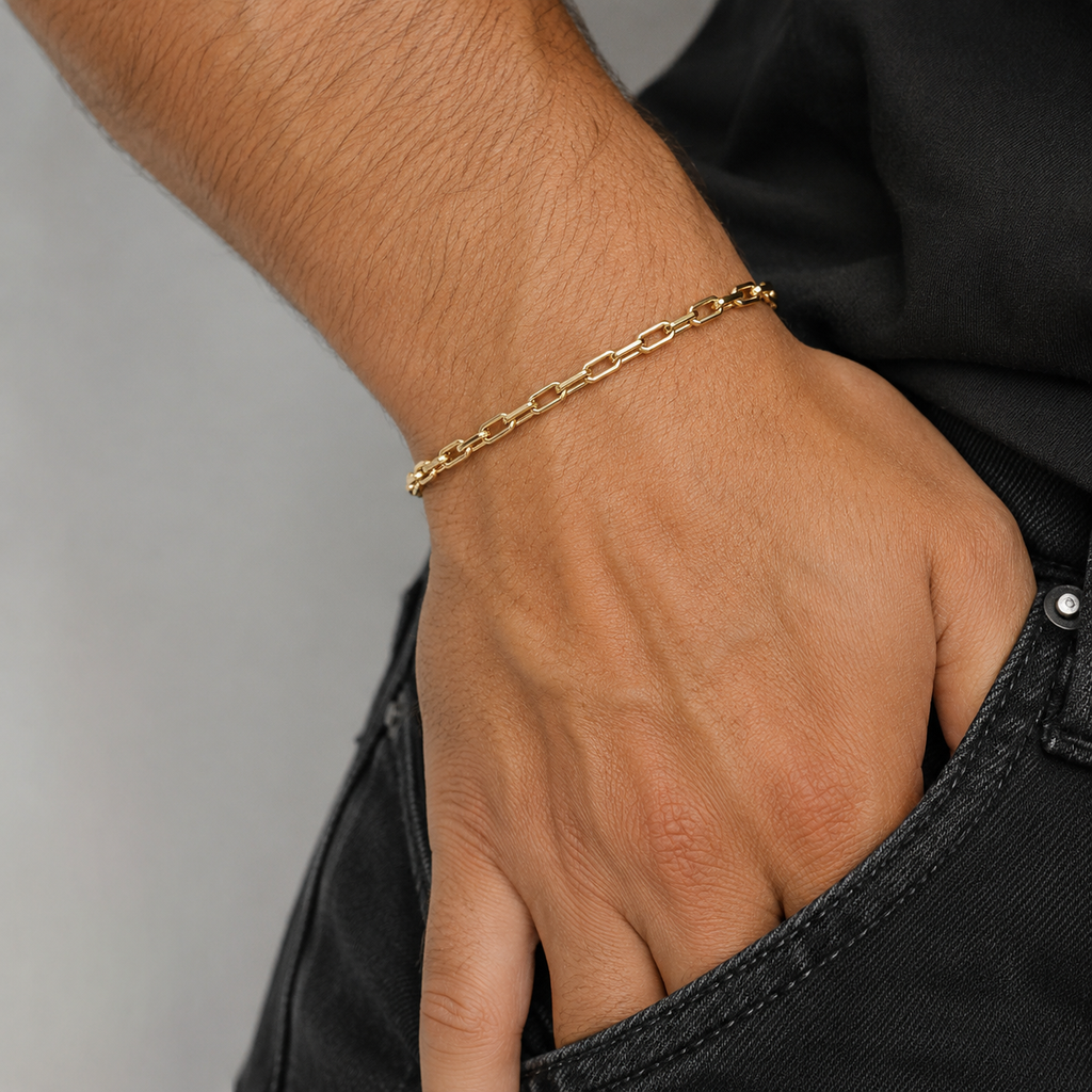 14K Solid Gold Hermes Link Bracelet