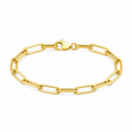14K Solid Gold Paperclip Bracelet