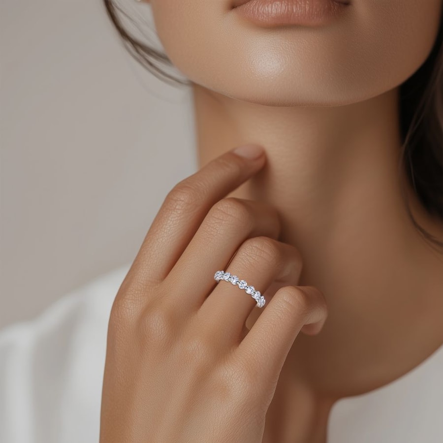 Floating Diamond Eternity Ring in Platinum (1.98 Carat)