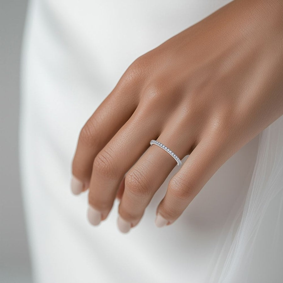 Petite Pave Eternity Ring in Platinum (0.52 Carat)