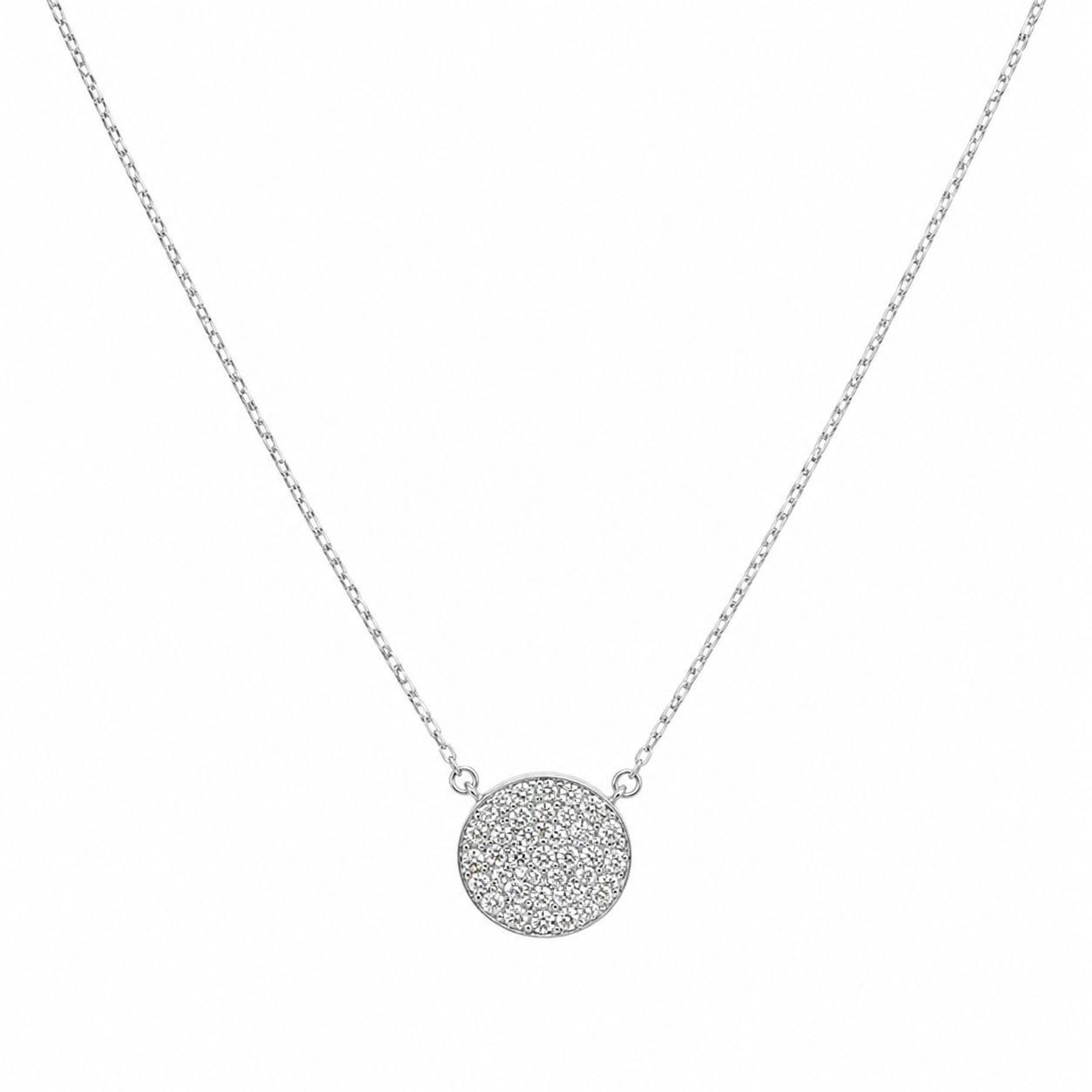 Diamond Pavé Disc Necklace
