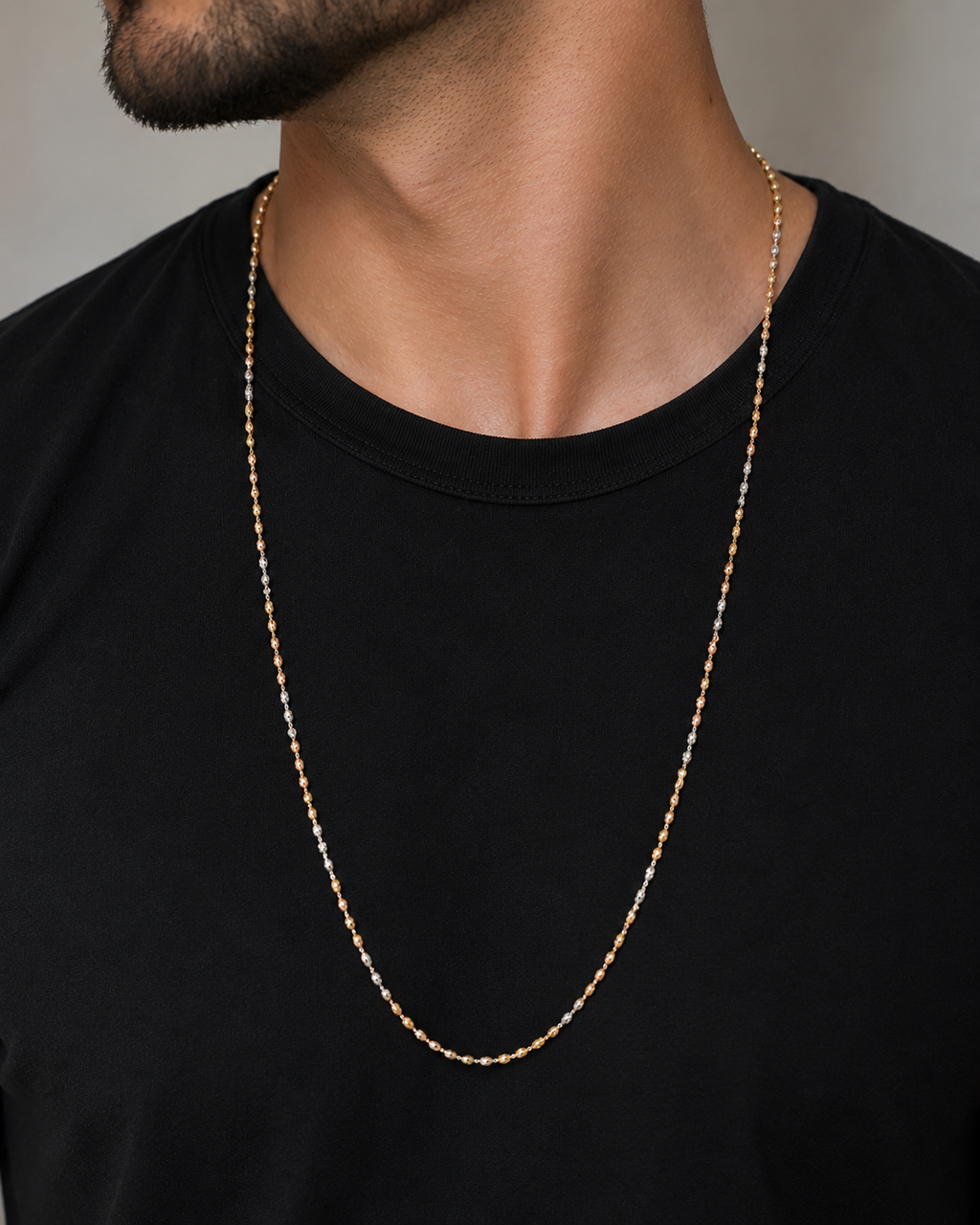 14K Tri-Color Typhoon Bead Necklace