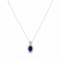 Sapphire & Diamond Halo Necklace