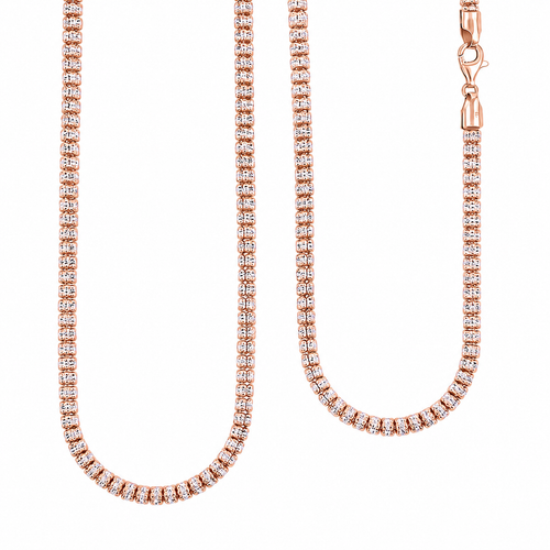 14K Gold 5 Row Diamond-Cut Necklace