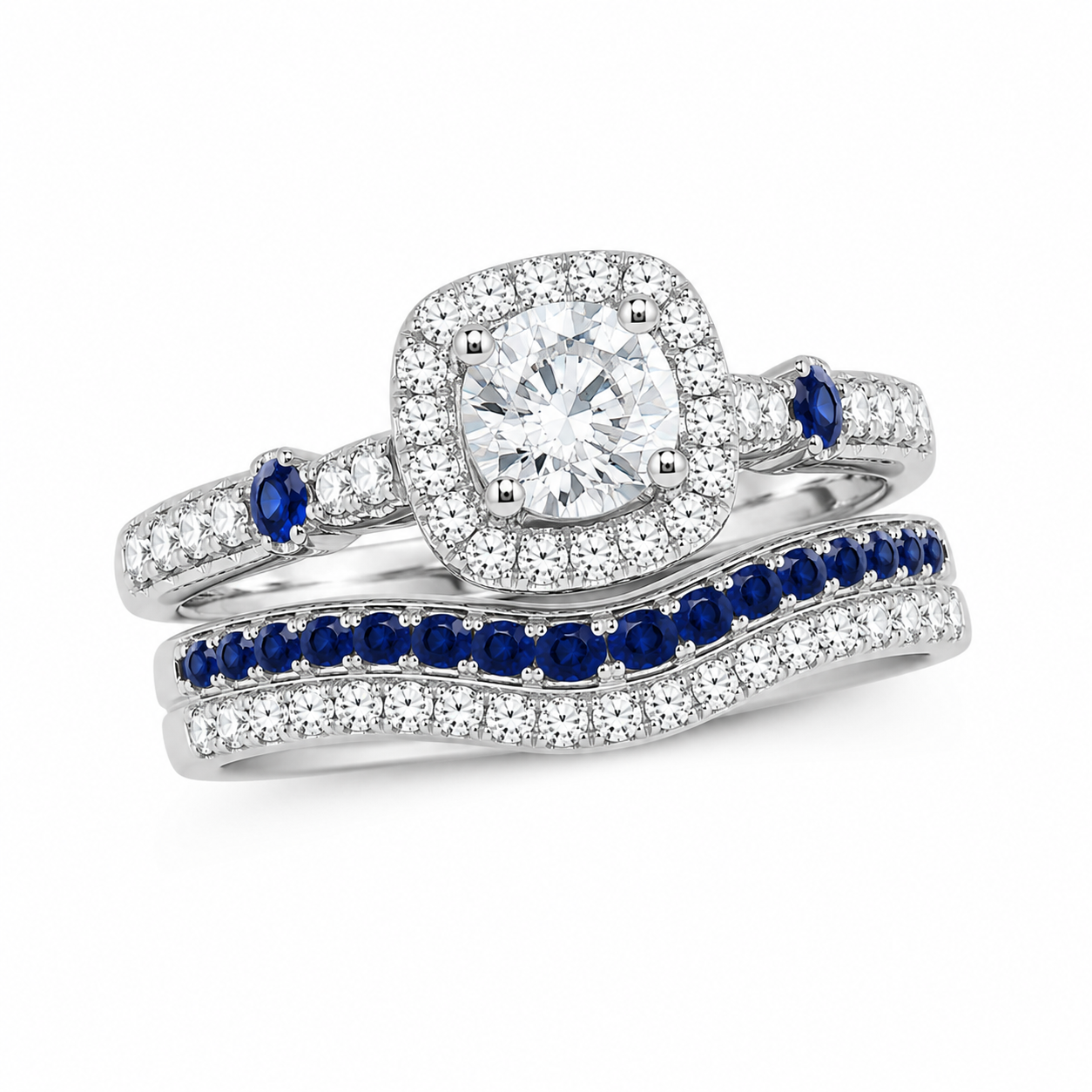 Diamond & Sapphire Ring Set