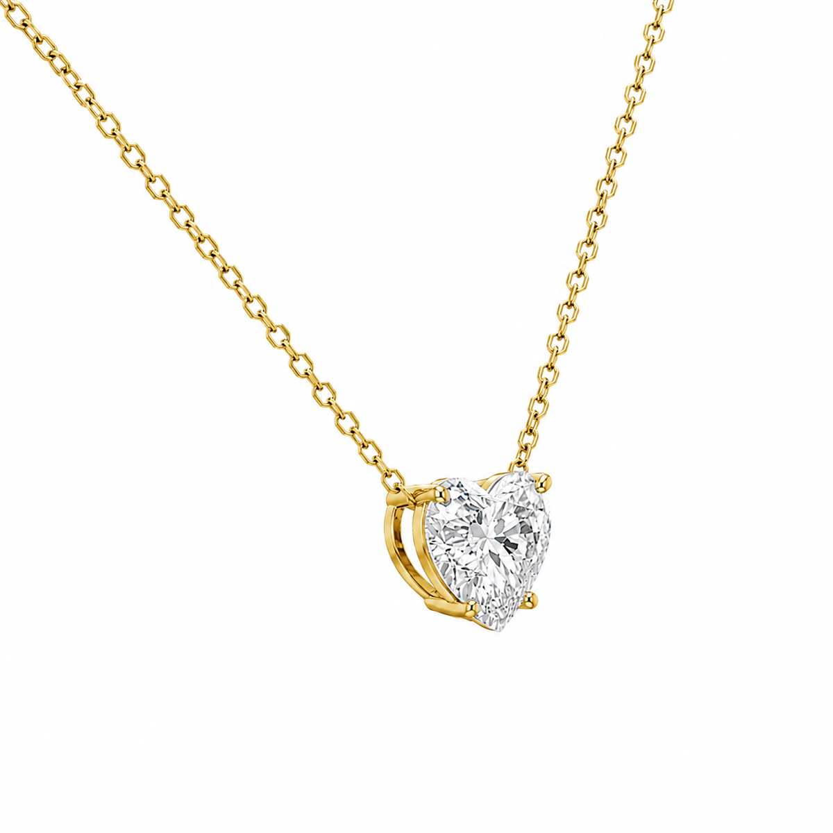 IGI Certified Diamond Heart Pendant Necklace