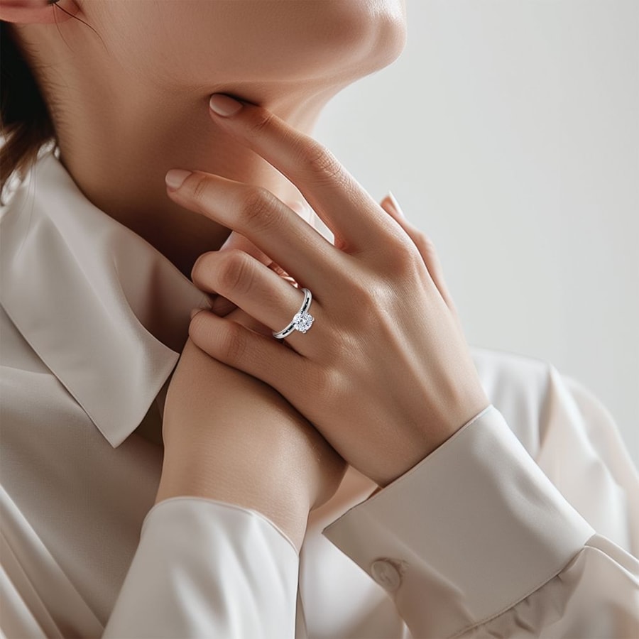 Classic Solitaire Engagement Ring in White Gold