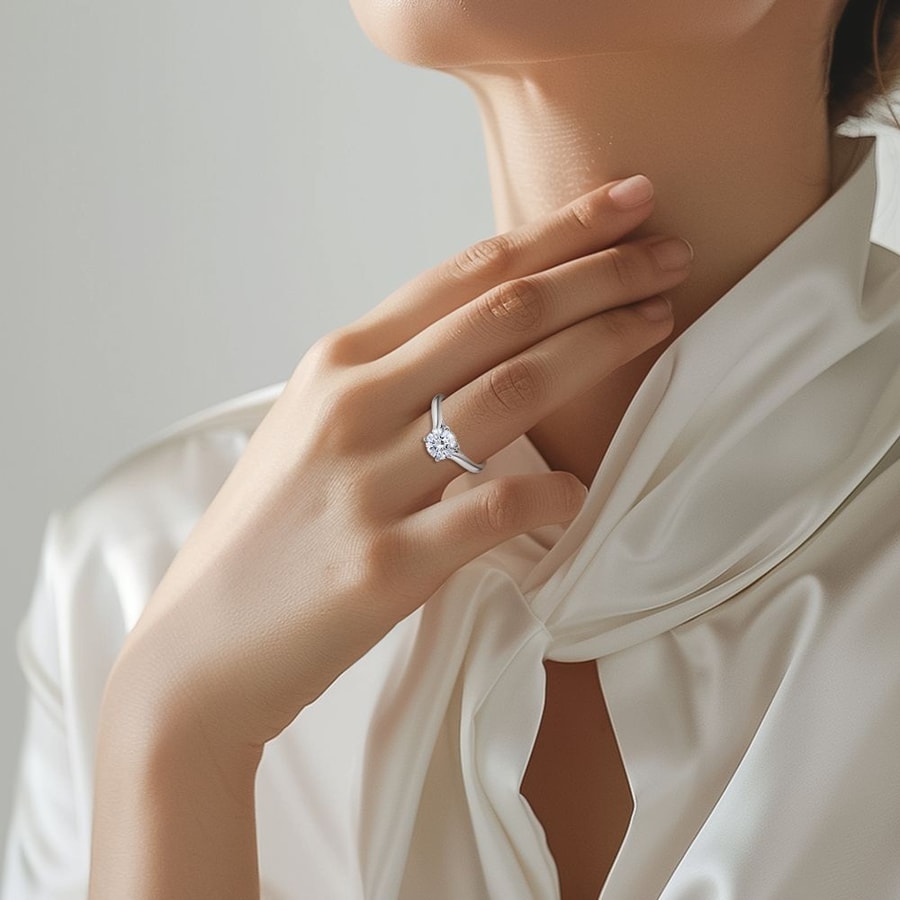 Maya Diamond Engagement Ring in White Gold