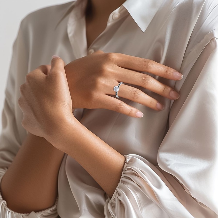 Royal Solitaire Engagement Ring in Platinum