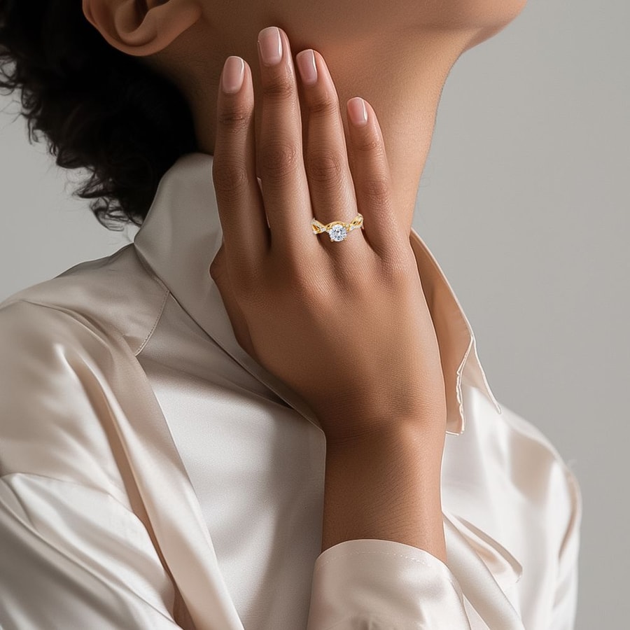 Ivy Diamond Engagement Ring in Yellow Gold