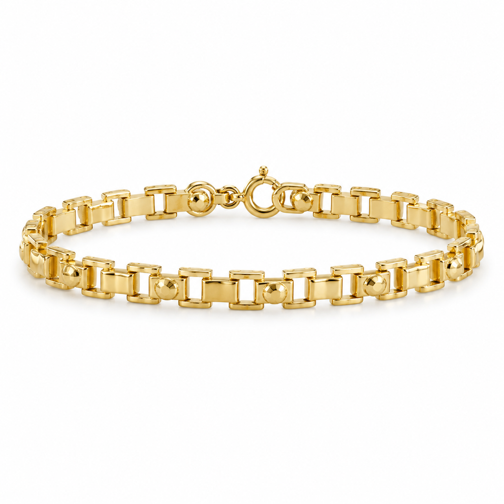 14K Gold Panther Link Bracelet
