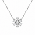 Diamond Flower Pendant Necklace
