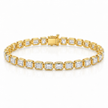 Emerald-Cut Lab-Grown Diamond Tennis Bracelet – 7.74 ctw