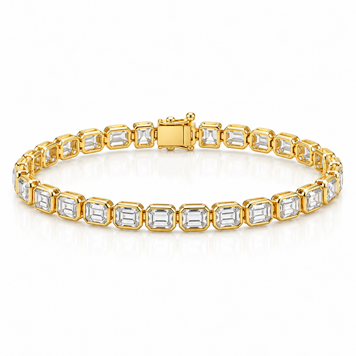 Emerald-Cut Lab-Grown Diamond Tennis Bracelet – 7.74 ctw