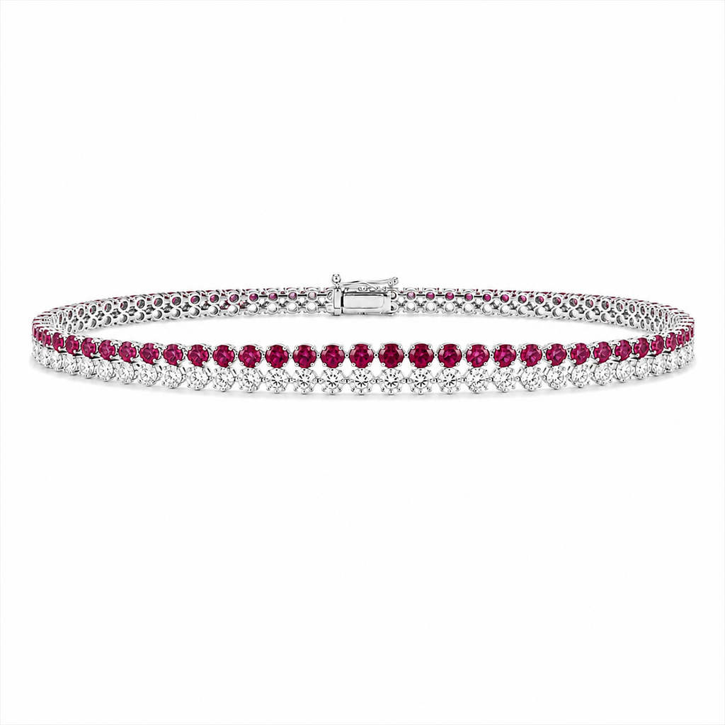 Ruby and Diamond Tennis Bracelet