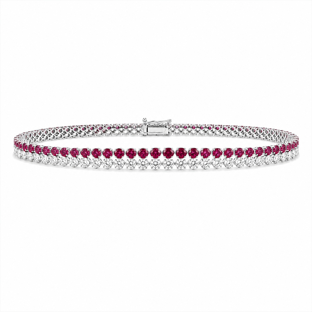 Ruby and Diamond Tennis Bracelet