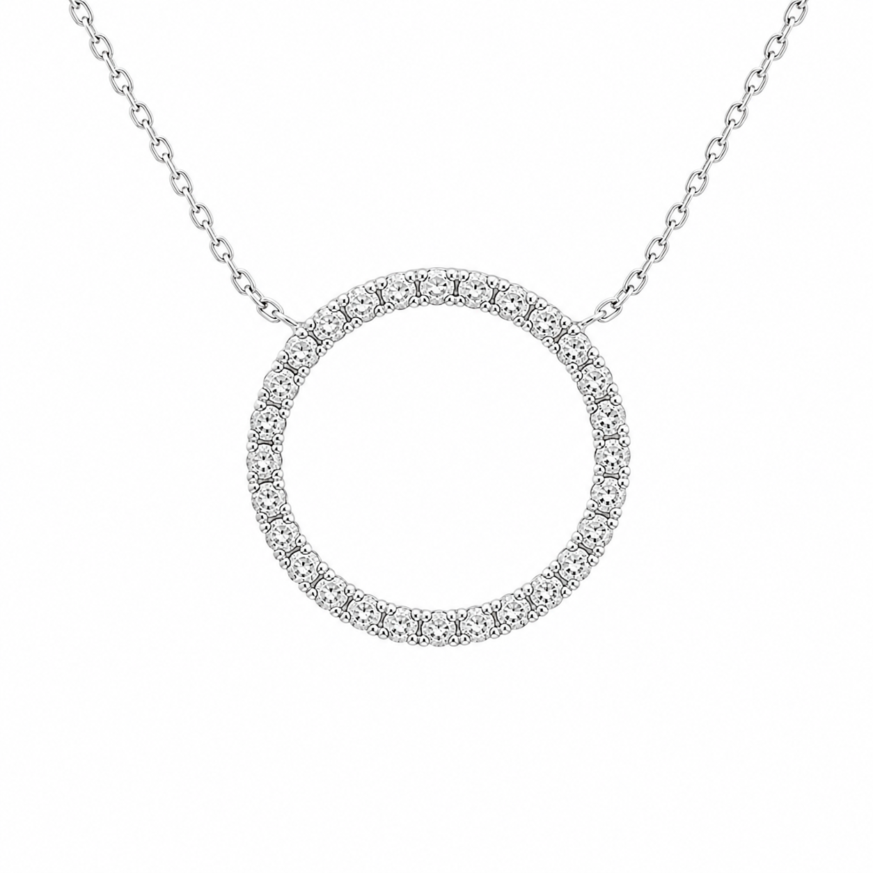 Diamond Circle Pendant Necklace