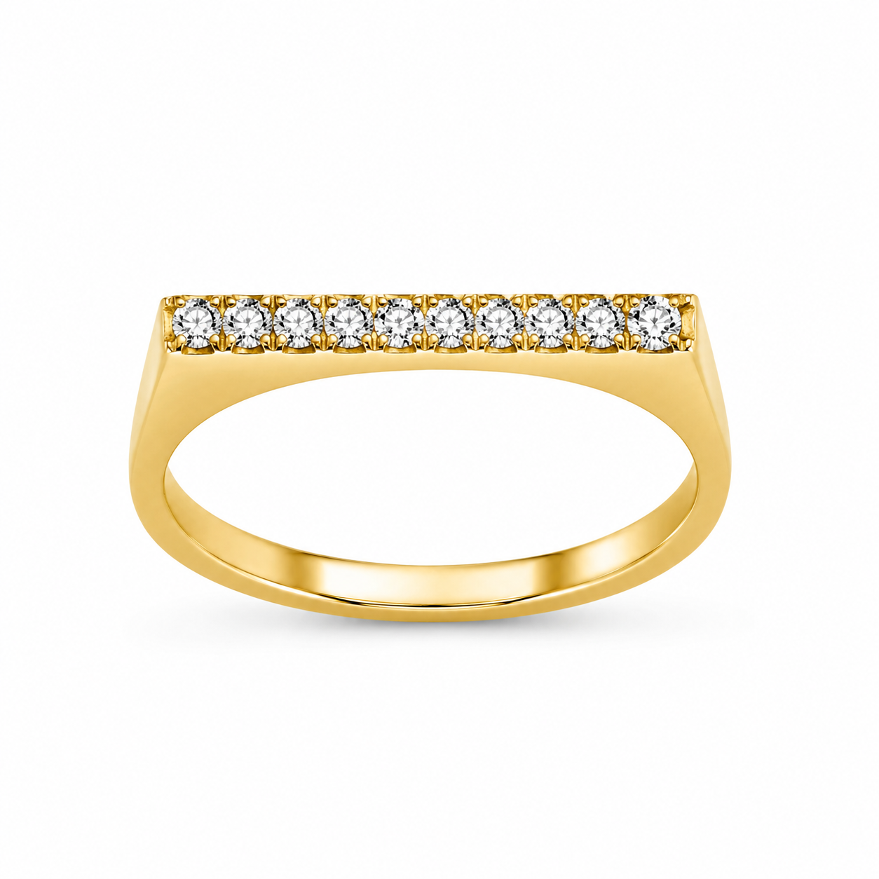 Diamond Flat Bar Ring