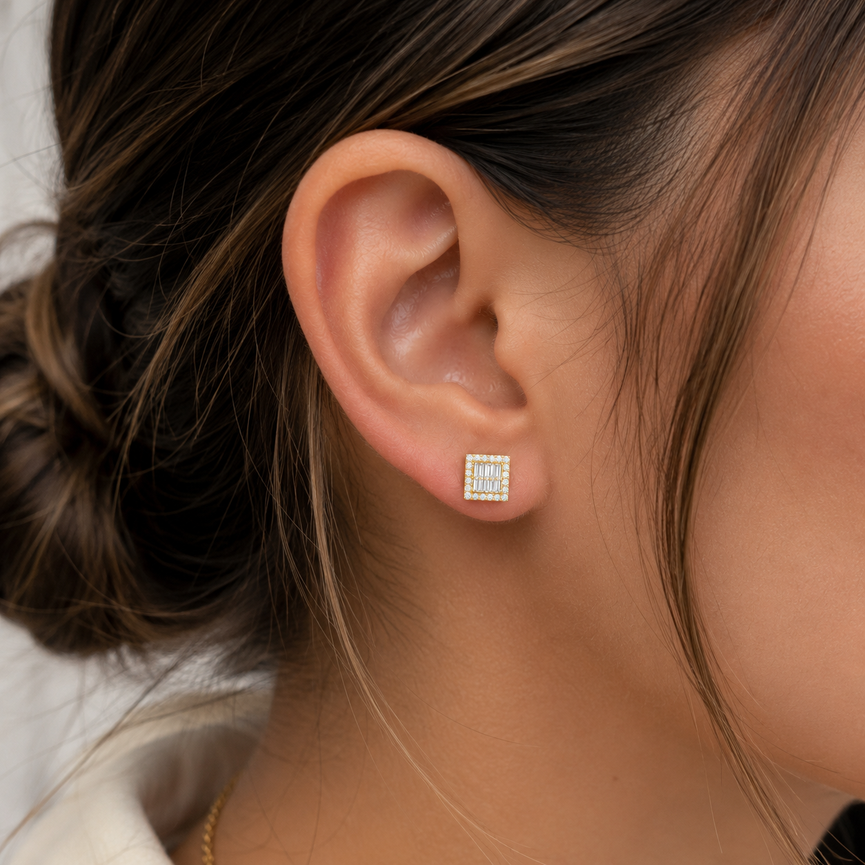 Diamond Baguette Stud Earrings