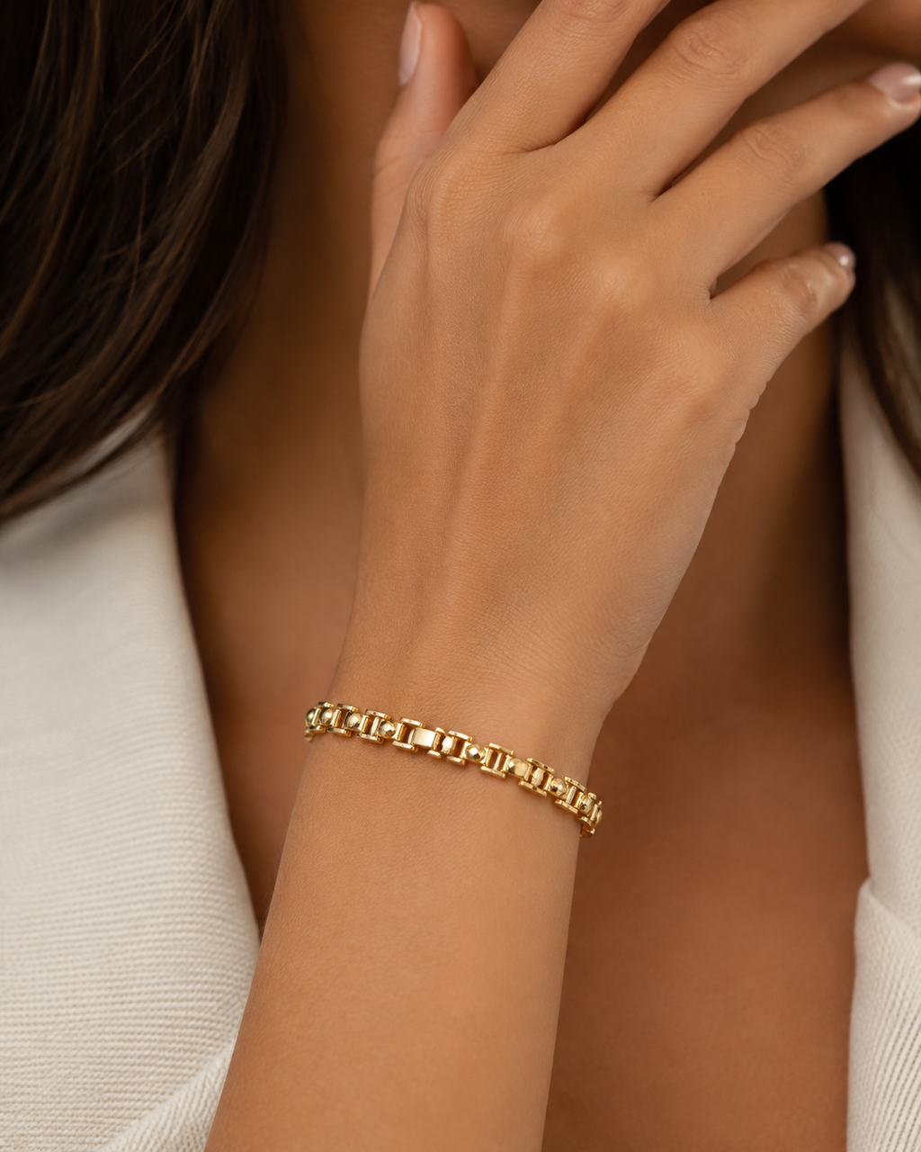 14K Gold Panther Link Bracelet