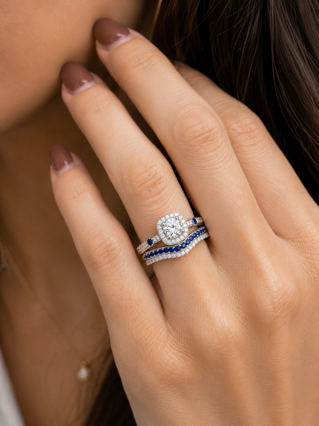 Diamond & Sapphire Ring Set