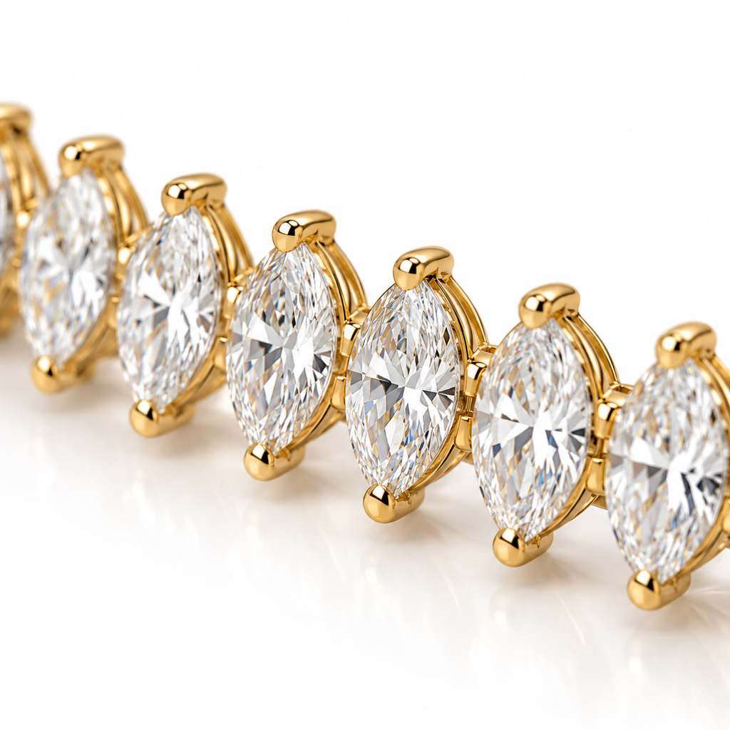 Marquise Lab-Grown Diamond Tennis Bracelet – 13.26 ctw