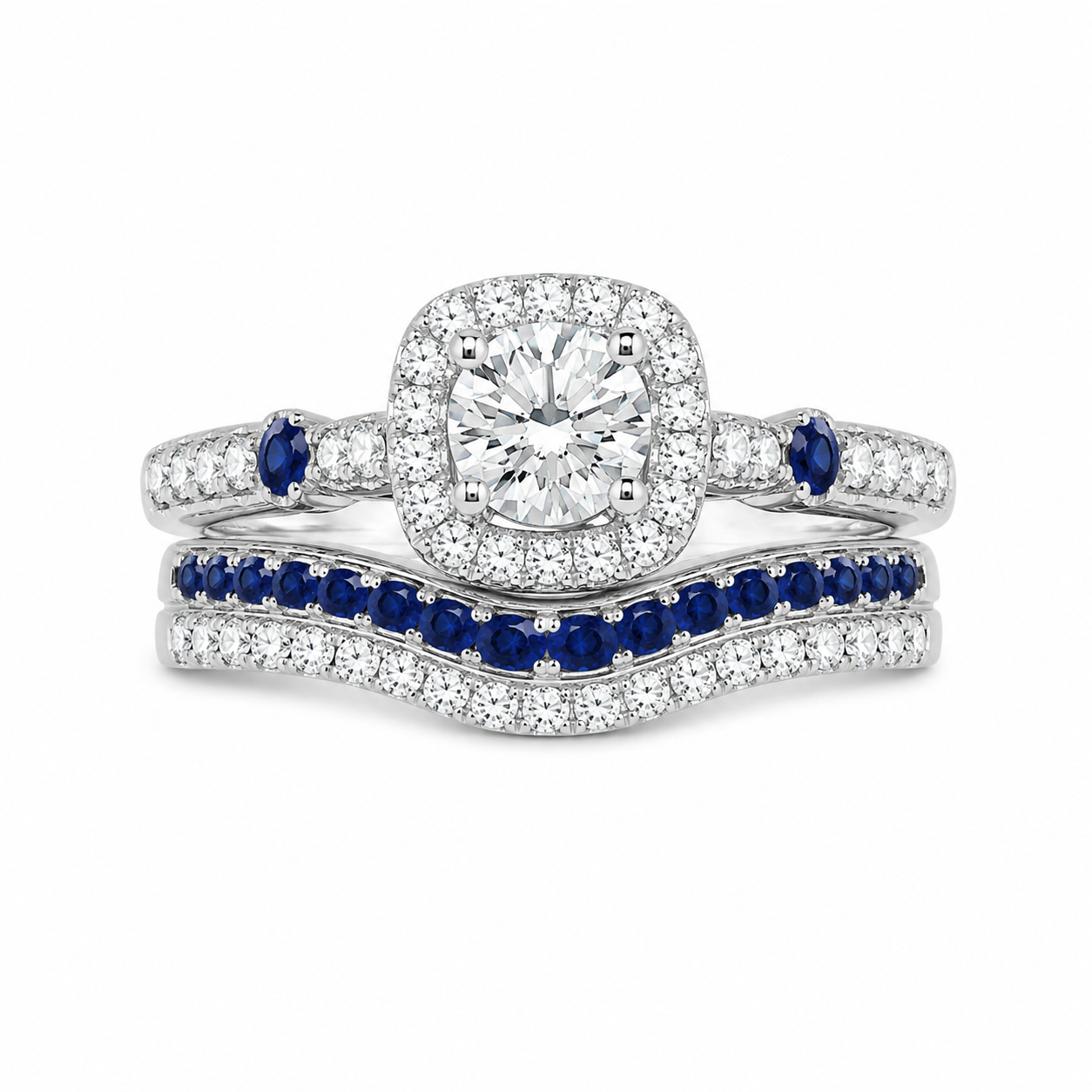 Diamond & Sapphire Ring Set