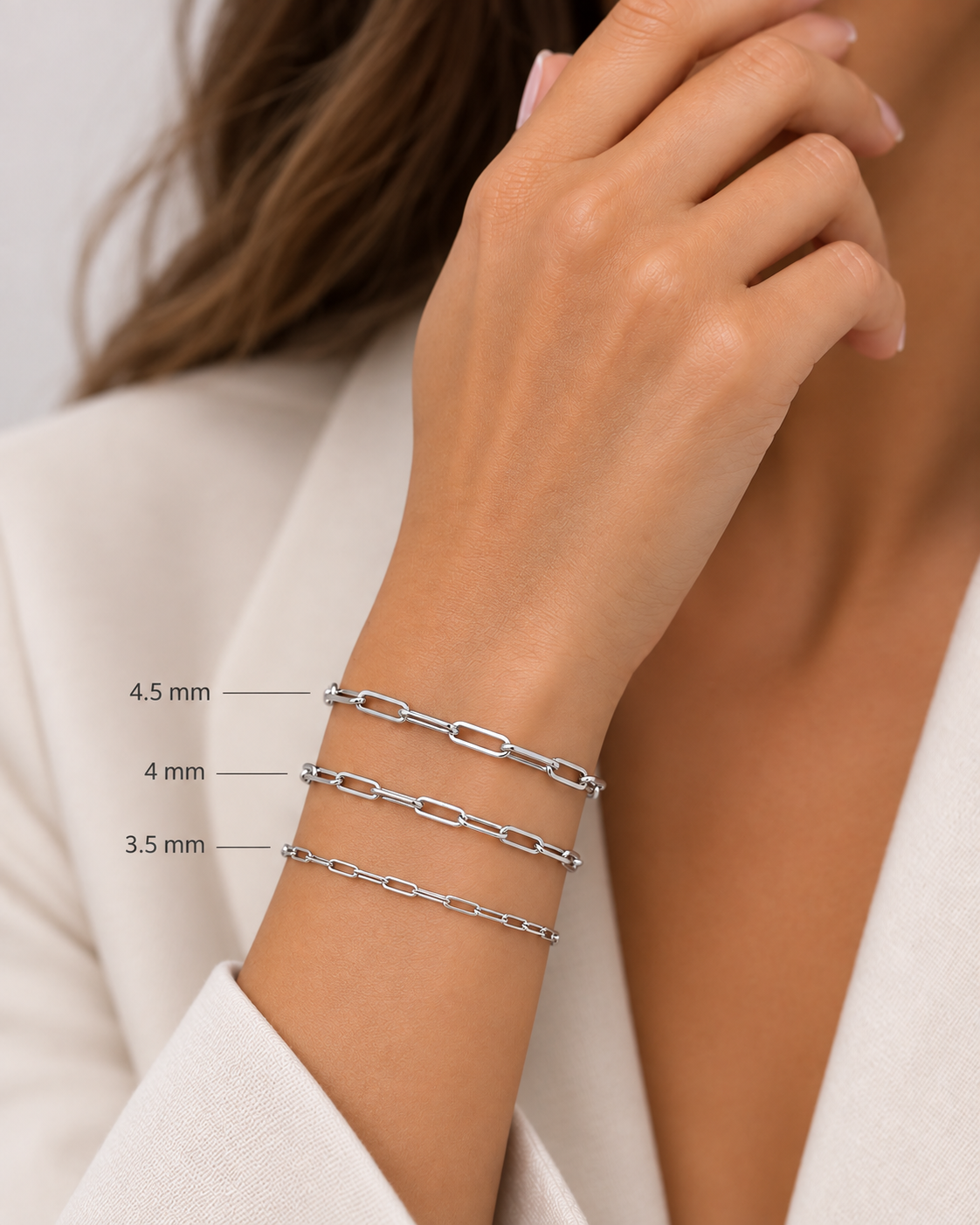 14K Semi- Hollow Paperclip Bracelet