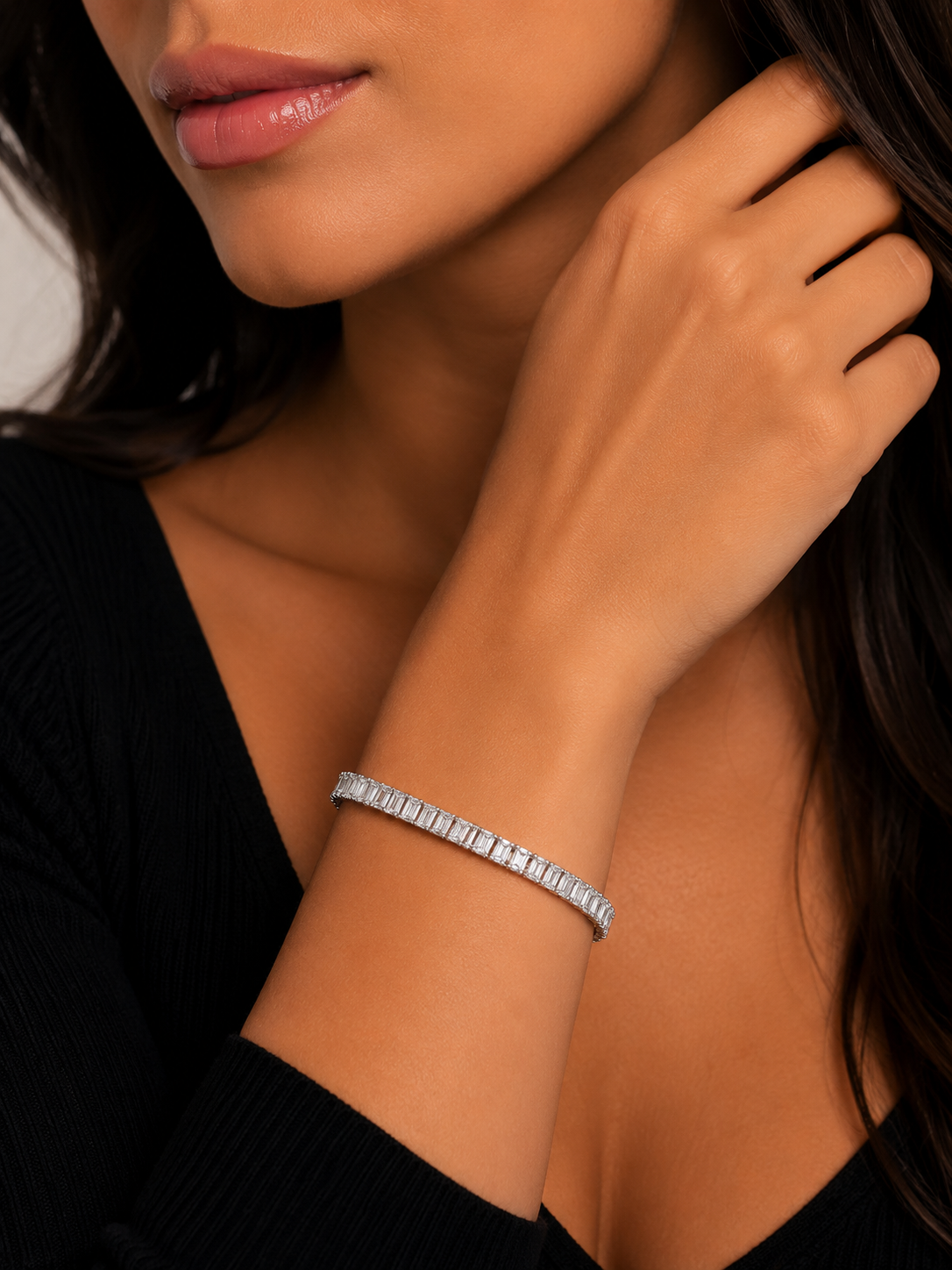 Emerald Cut Diamond Tennis Bracelet